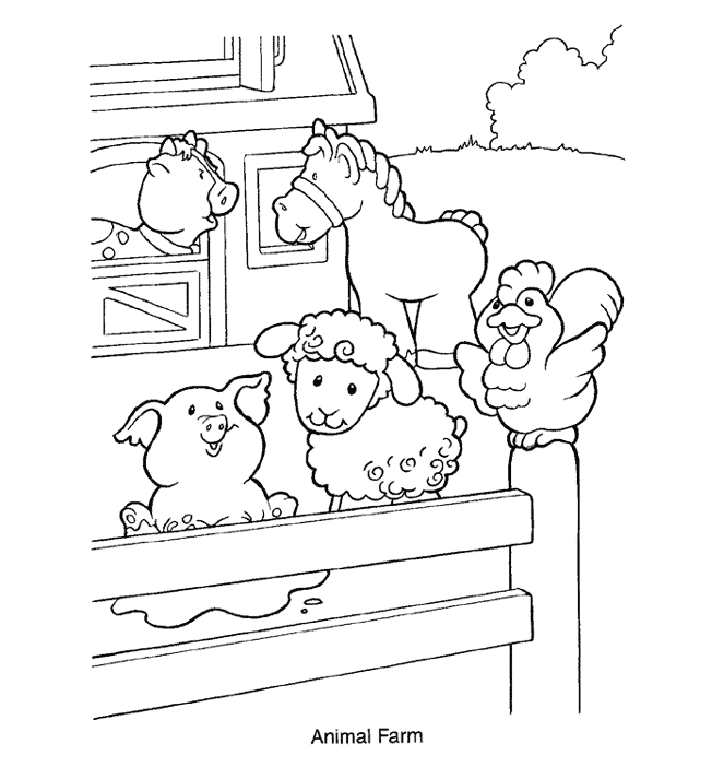 animals pictures for colouring. Farm animals - Colouring pages