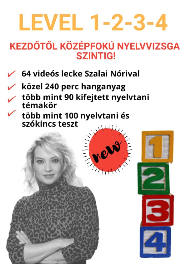 LEVEL 1-2-3-4: Videókurzus kezdőtől a középfokú nyelvvizsgáig